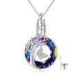 TOUPOP Sterling Silver Crystal Tree Of Life Butterfly Cremation Urn Pendant-0-0