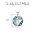 wholesale 925 Sterling Silver Blue Crystal Tree of Life Initial Necklace Family Letter Pendant Birthday Mother s Day Gifts for Her-0-107