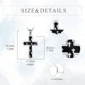 wholesale 925 Sterling Silver Black Enamel Celtic Knot Cross Pendant Necklace for Women-0-3