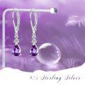 wholesale 925 Sterling Silver Amethyst Teardrop Dangle Earrings-0-5