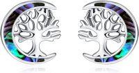 wholesale 925 Sterling Silver Tree of Life Stud Earrings for Women Hypoallergenic Push Back s for Her Girlfriend Mother-Abalone Shell