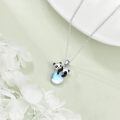 wholesale 925 Sterling Silver Panda Pendant Necklace Wholesale With Moonstone Base-0-4