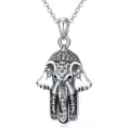 wholesale 925 Sterling Silver Elephant Hand Pendant Necklace Wholesale for Women Men Protection Lucky Charm s-0-0
