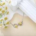 wholesale 925 Sterling Silver Infinity Love Bumblebee Heart Pendant Necklace for Women Mothers Wife Daughter Gifts Always in My Heart Jewelry Valentines Day Christmas Birthday Present-0-2