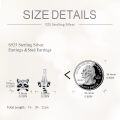 wholesale 925 Sterling Silver Raccoon Animal Stud Earrings for Women-0-3