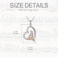 wholesale 925 Sterling Silver Heart-Shaped Cello Pendant Necklace with Cubic Zirconia for Women and Girls-0-4