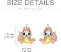 wholesale 925 Sterling Silver Chipmunk Stud Earrings with Honeycomb Design for Women Girls Gift Idea-0-2