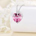 wholesale 925 Sterling Silver Crystal Butterfly Heart Stethoscope Pendant Necklace for Nurses and Doctors Gifts-0-16