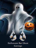 wholesale 925 Sterling Silver Ghosts & Pumpkins Teardrop Gothic Halloween Dangle Earrings-0-5