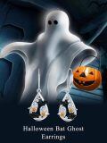 wholesale 925 Sterling Silver Halloween Ghost Bat Pumpkin Drop Earrings-0-5