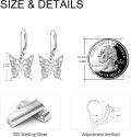 wholesale 925 Sterling Silver Butterfly Hypoallergenic Leverback Dangle Earrings-0-5