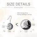 wholesale 925 Sterling Silver Viking Compass Moon Drop Earrings for Women-0-3