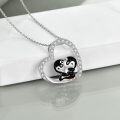 wholesale 925 Sterling Silver Heart-Shaped Penguin Pendant Necklace - Cute Animal  for Her-0-4