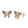 wholesale 925 Sterling Silver Rose Gold Plated Celtic Knot Butterfly Stud Earrings-0-0