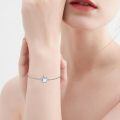 wholesale 925 Sterling Silver Opal Circle Chain Link Bracelet-0-16