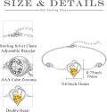 wholesale 925 Sterling Silver Zirconia Heart Birthstone Bracelet for Women Adjustable Gift-0-5