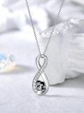 wholesale 925 Sterling Silver Infinity Love Pendant Necklaces with Mother and Baby Monkey Charm Gifts for Mom Wife Girlfriend Her-0-2