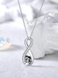 wholesale 925 Sterling Silver Infinity Love Pendant Necklaces with Mother and Baby Monkey Charm Gifts for Mom Wife Girlfriend Her-0-2