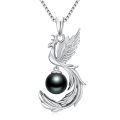 TOUPOP Sterling Silver Black Pearls Necklace Women's Jewelry Gifts-0-1