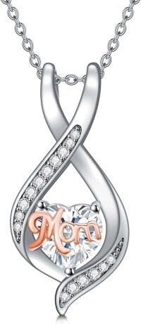 wholesale 925 Sterling Silver Birthstone Mom Necklace Mama Jewelry Gift for Women-04-April