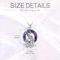 wholesale 925 Sterling Silver Rainbow Crystal Phoenix Pendant Necklace for Women Girls Mothers Day Gift-0-3
