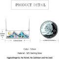wholesale 925 Sterling Silver Abalone Shell Mountain Scene Pendant Necklace for Women Mom Hikers Campers-0-3