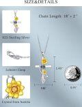 wholesale 925 Sterling Silver 925 Personalized Photo Projection Yellow Flower Cross Pendant Necklaces for Women & Girls-0-5