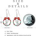 wholesale 925 Sterling Silver Metal Christmas Wreath Bow Reindeer Drop Earrings for Women-0-3