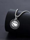 wholesale 925 Sterling Silver Tennis Ball Star Pendant Necklace Cross Charm Never Give Up Inspirational Gift-0-1