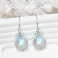wholesale 925 Sterling Silver Teardrop Moonstone Celtic Knotwork Drop Earrings-0-3