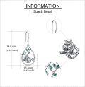 wholesale 925 Sterling Silver Sloth Teardrop Dangle Earrings with Green Enamel Leaves-0-4