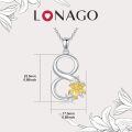 wholesale 925 Sterling Silver Infinity Lucky Number 8 Gold Lily Flower Pendant Necklace-0-1