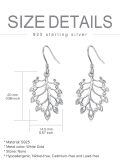 TOUPOP Sterling Silver Peacock Tail Feather Dangle Earrings-0-3