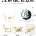 wholesale 14K Solid Gold Moissanite Mother's Love Necklace for Women, Gift for Mom Wife Grandma-0-5