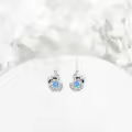wholesale 925 Sterling Silver Blue Crystal Sloth Dangle Drop Earrings Wholesale for Women Girls Gifts Jewelry Accessories 4cm Long-0-2