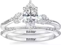 wholesale 14K 18K Gold Moissanite Bridal Rings Wholesale Set Round Princess Pear Marquise Oval Emerald Radiant Cut 1 4ct D VVS1 (4 12)-Marquise Cut