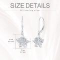 wholesale 925 Sterling Silver Hypoallergenic Lotus Flower Leverback Dangle Drop Earrings-0-3