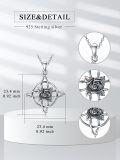 wholesale 925 Sterling Silver Rose Triple Moon Goddess Pendant Necklace for Women Men Christmas -0-5