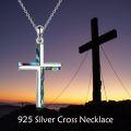 wholesale 925 Sterling Silver Abalone Shell Inlay Cross Pendant Necklace for Women and Men-0-5