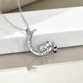 wholesale 925 Sterling Silver Moon and Red Panda Charm Pendant Necklace for Women-0-2