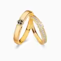 TOUPOP Sterling Silver Moissanite Couples Wedding Rings Set-0-3