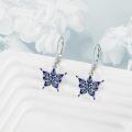 wholesale 925 Sterling Silver Blue Enamel Butterfly Leverback Dangle Earrings for Women-0-1