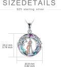 wholesale 925 Sterling Silver Amethyst Mother Daughter Pendant Necklaces - Gifts for Mom and Grandmother-0-5