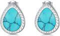 wholesale Sterling Silver Opal Moonstone Larimar Turquoise Teardrop Stud Earrings-0-7
