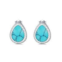 wholesale 925 Sterling Silver Blue Larimar Teardrop Earrings-Turquoise