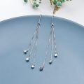 wholesale 925 Sterling Silver Threader Earrings with Tiny Cube Dangles and Chain Charms for Women-0-1