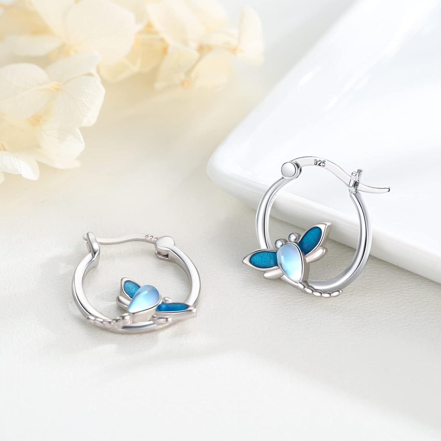 Sterling Silver Hypoallergenic Animal Huggie Hoop Earrings-0-2