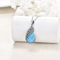 wholesale 925 Sterling Silver Teardrop Turquoise & Blue Crystal Peacock Pendant Necklace for Women's Gifts-0-12
