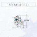 wholesale 925 Sterling Silver Cherry Pendant Necklace Heart Shaped Moissanite Platinum Plated Green Leaves-0-4