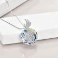 wholesale 925 Sterling Silver Round Crystal Phoenix Pendant Necklace s for Women-0-2